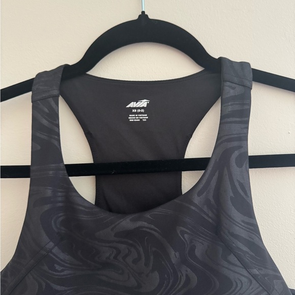 Avia Women’s Embossed Bra Tank Sports Bra NWT Size XS Black Activewear Workout - Picture 2 of 5